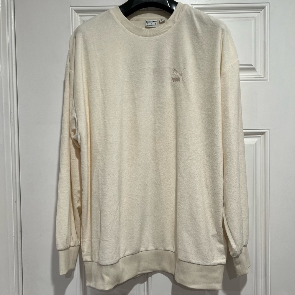 Puma Men’s Classics Relaxed Fit Toweling Terry Crewneck Sweatshirt Size L
